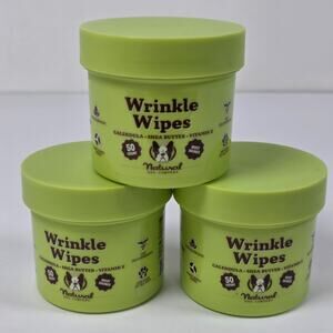 Natural Dog Company Wrinkle Wipes 50 Ct 3 Pack Calendula Shea Vitamin E